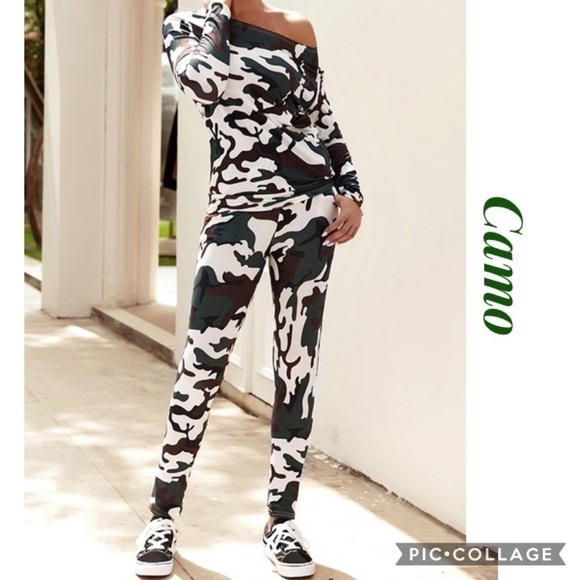 Camouflage 2 Piece Set-Top & Pants - Picture 2 of 3